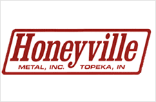 Honeyville Metal Inc. logo, red text.