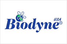 Biodnye USA logo with green and blue design.